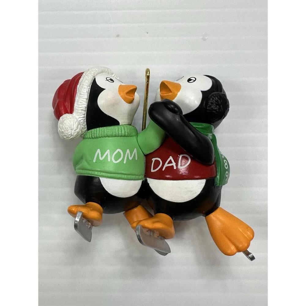 Hallmark Keepsake Mom & Dad Skating Penguins 1989 Christmas Ornament